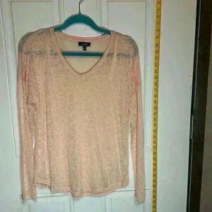 Women's Apt. 9 Sheer, Pink Leopard print Long Sleeve